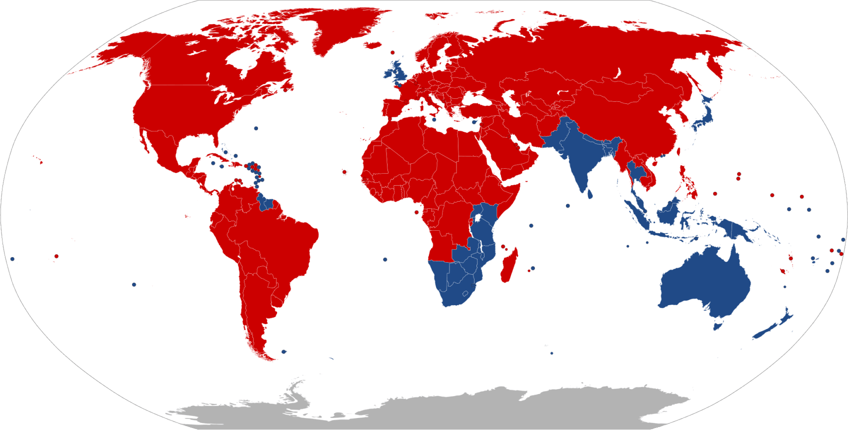 RHD and LHD markets around the globe