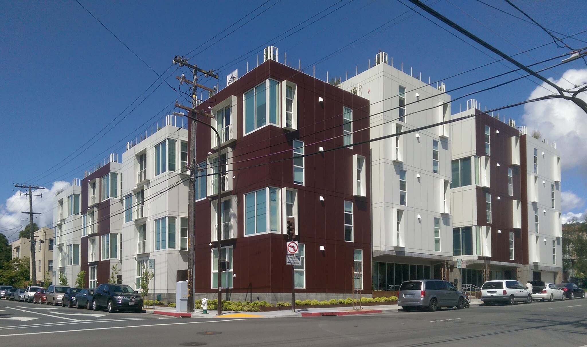 Apartment buildings built using prefabricated modular units